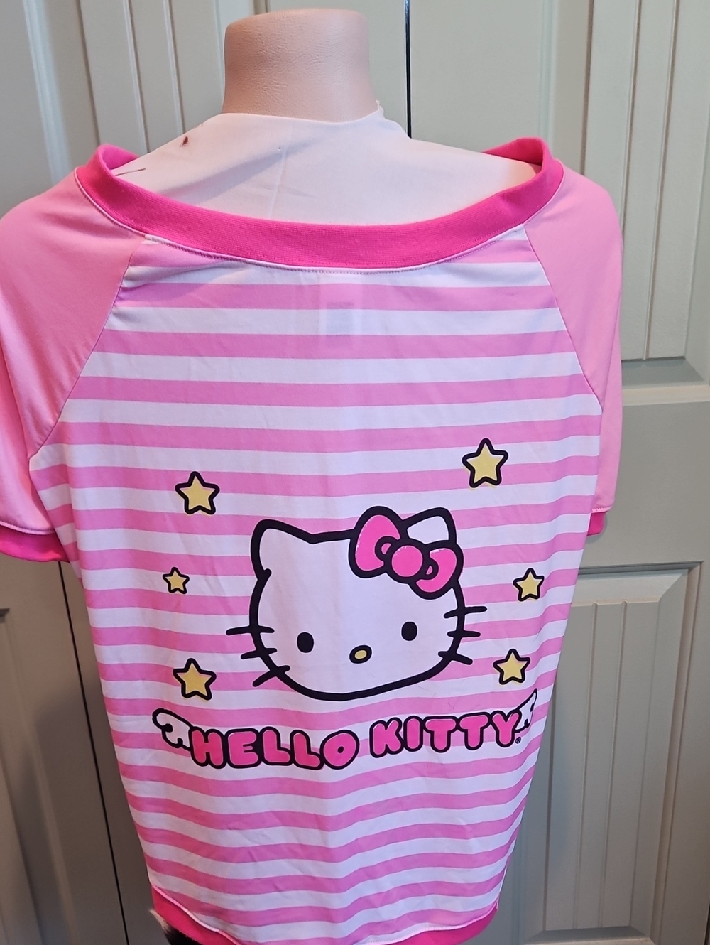 Hello Kitty Pink & White Striped Dog Attire